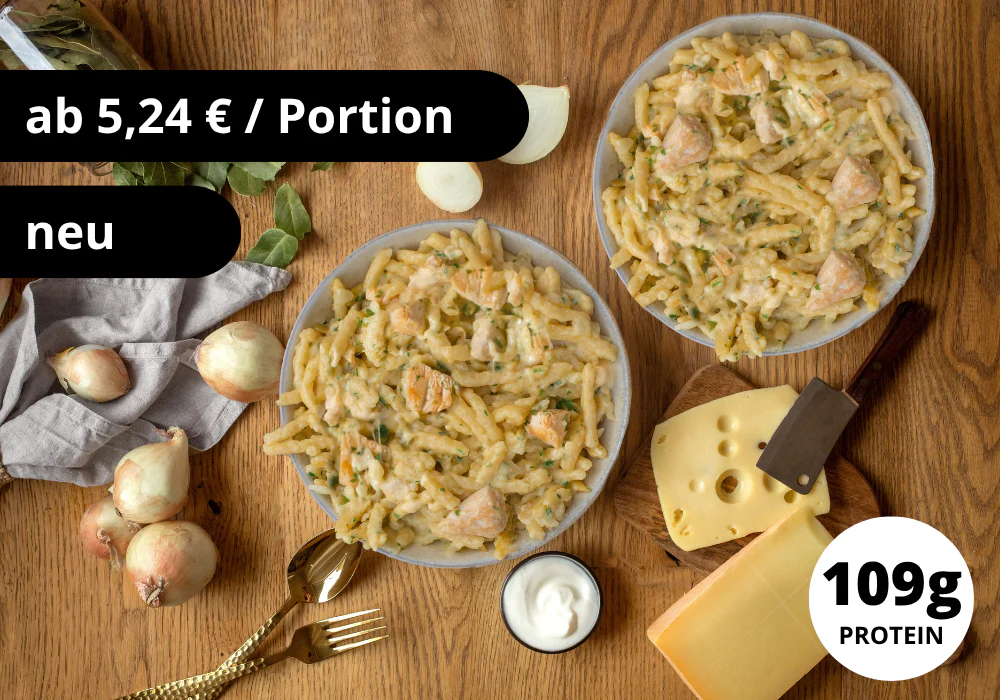 Cheese spaetzle with chicken (XL, 2 portions) (sold out)