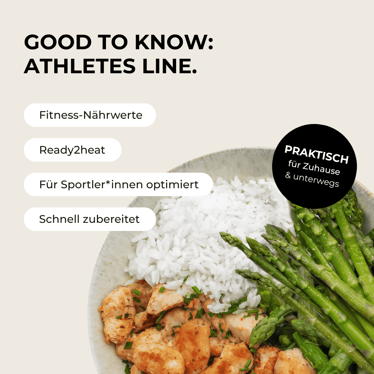 Athletes Line: Hähnchen, Reis & grüner Spargel