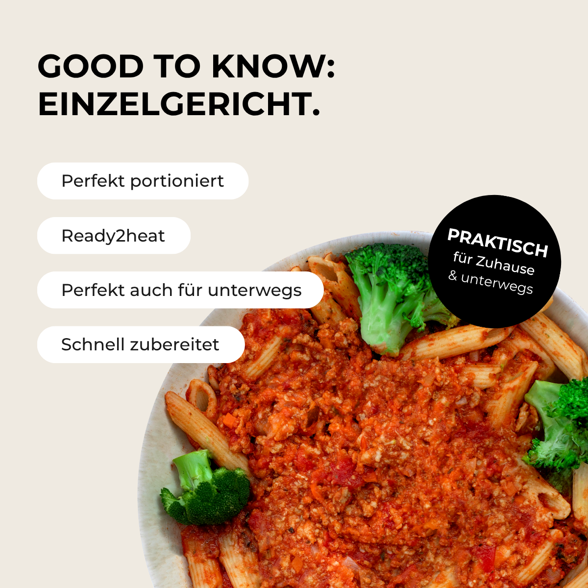 CH: Protein Penne mit Bolognese