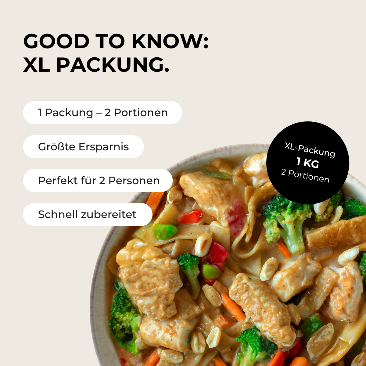 CH: Asia Nudeln in Erdnusssauce (XL, 2 Portionen)