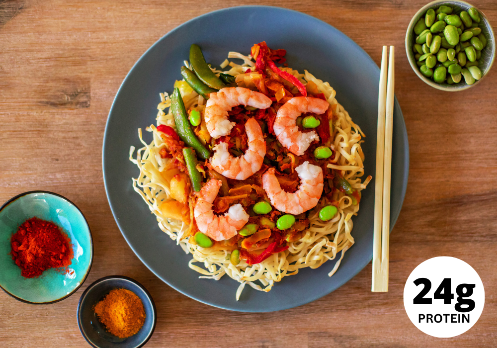 Asia rice noodles with shrimp