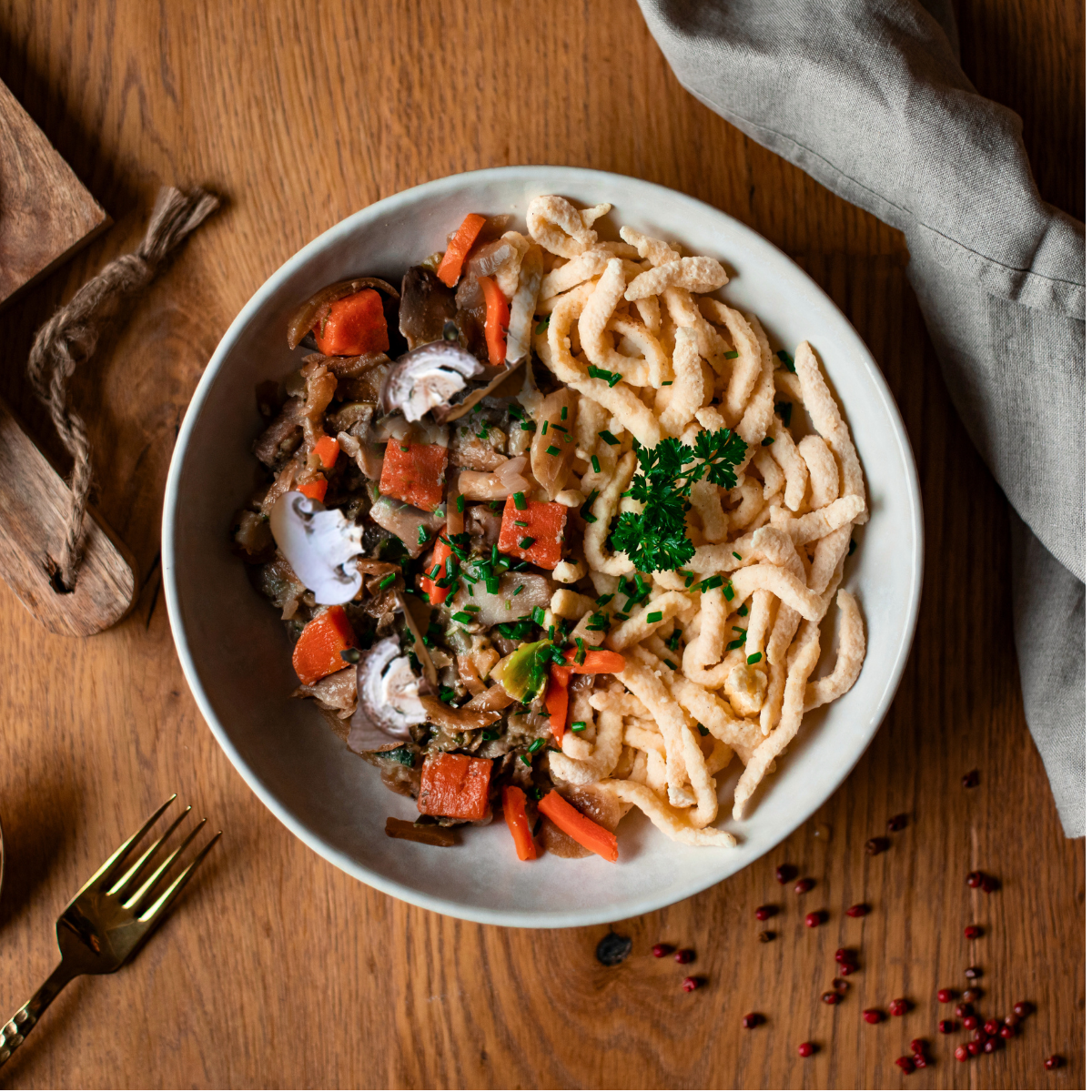 CH: Spaetzle with beef strips