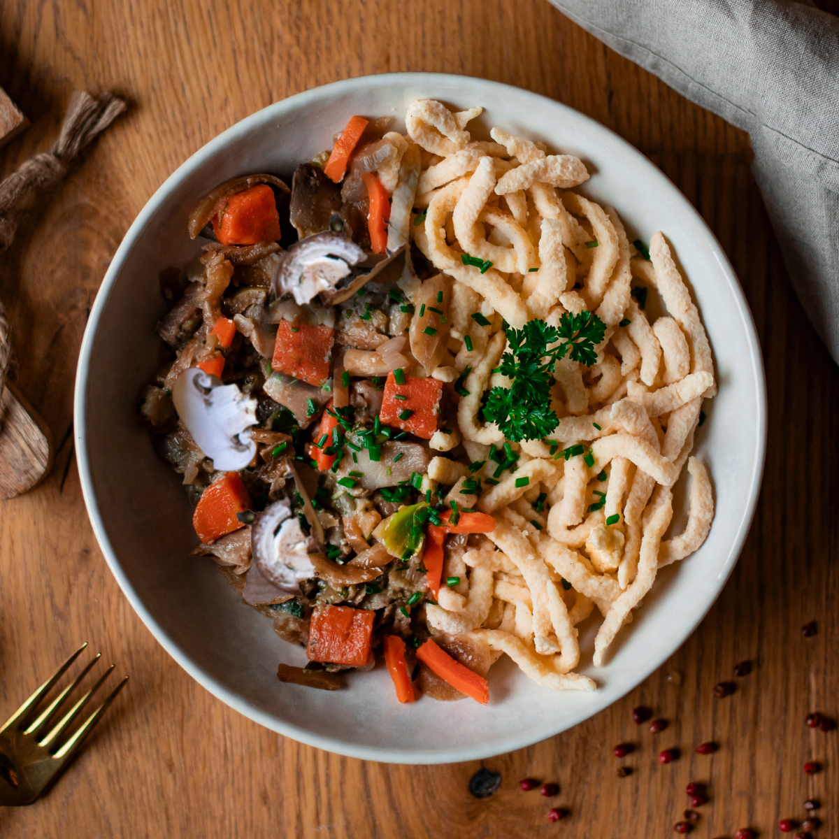 CH: Spaetzle with beef strips