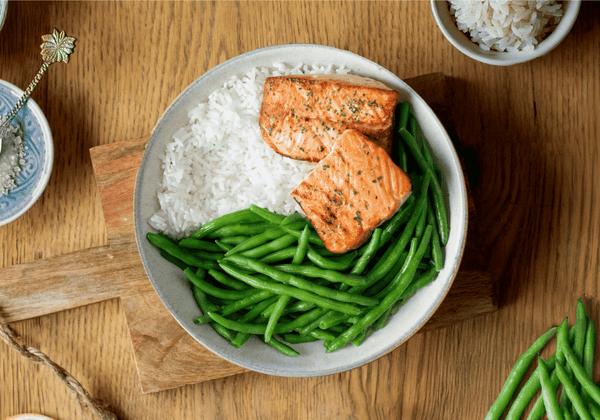 CH: Salmon with rice & green beans