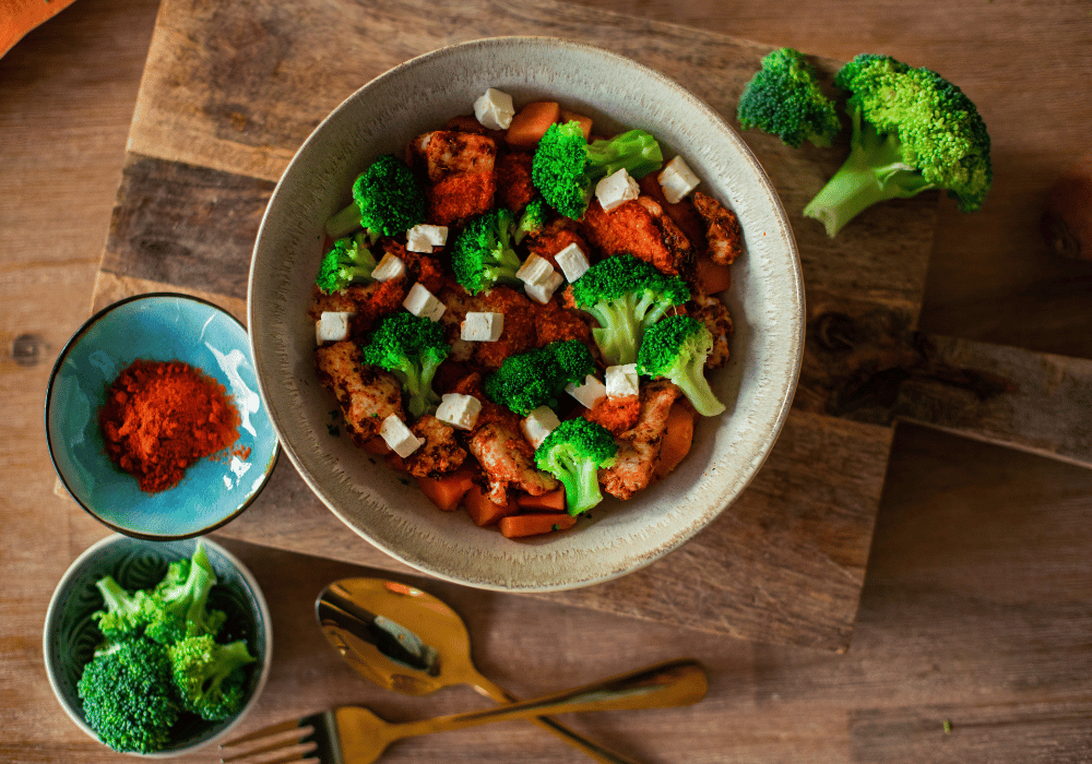 FR: Sweet potato chicken bowl