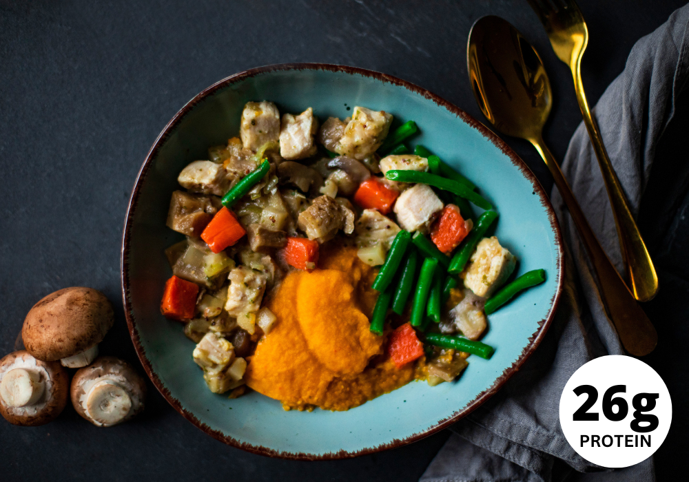 Poulet aux champignons et à la citrouille