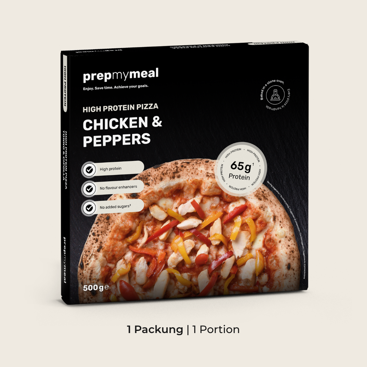 CH : Pizza protéinée au poulet et aux poivrons