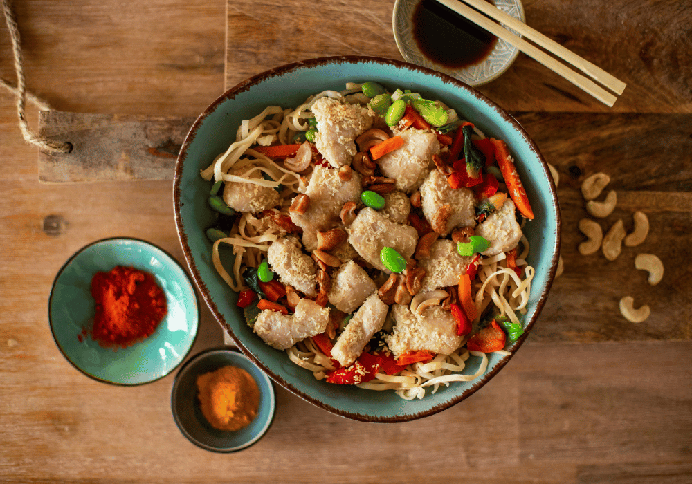 FR : Nouilles de riz au poulet