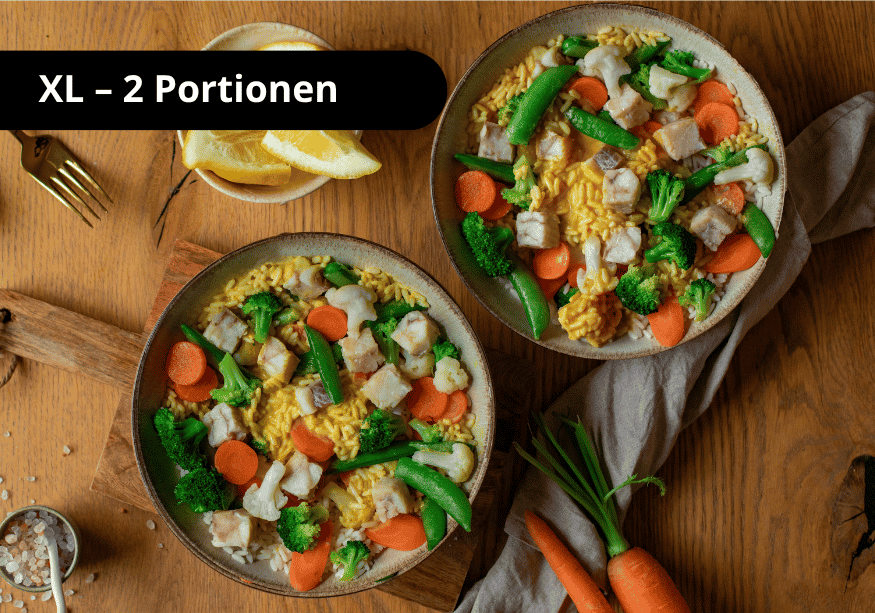 Lieu noir, riz & légumes (XL, 2 portions)