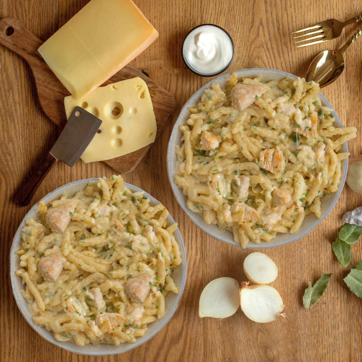 Spätzle au fromage et au poulet (XL, 2 portions)