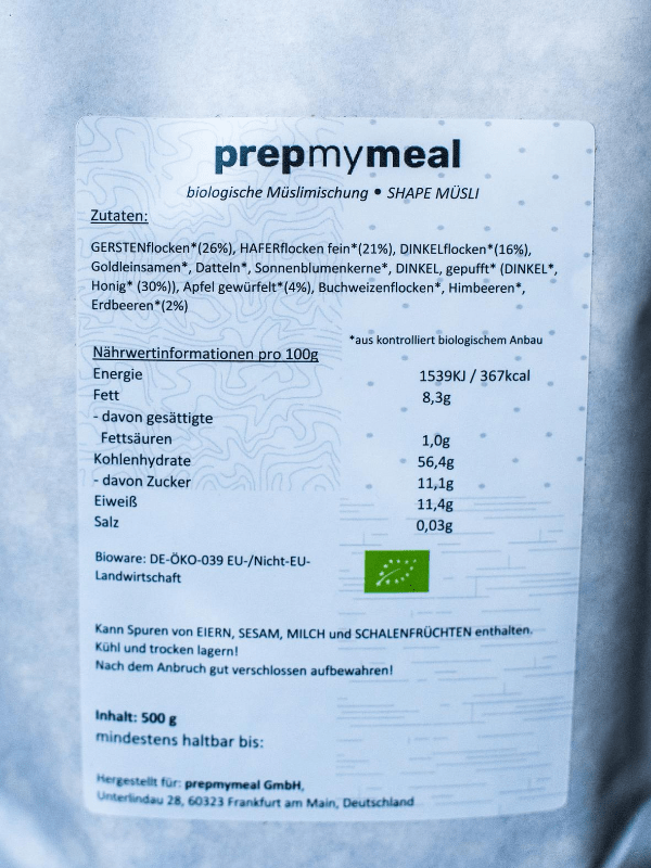 Paquet de 6 shapemüsli prepmymeal