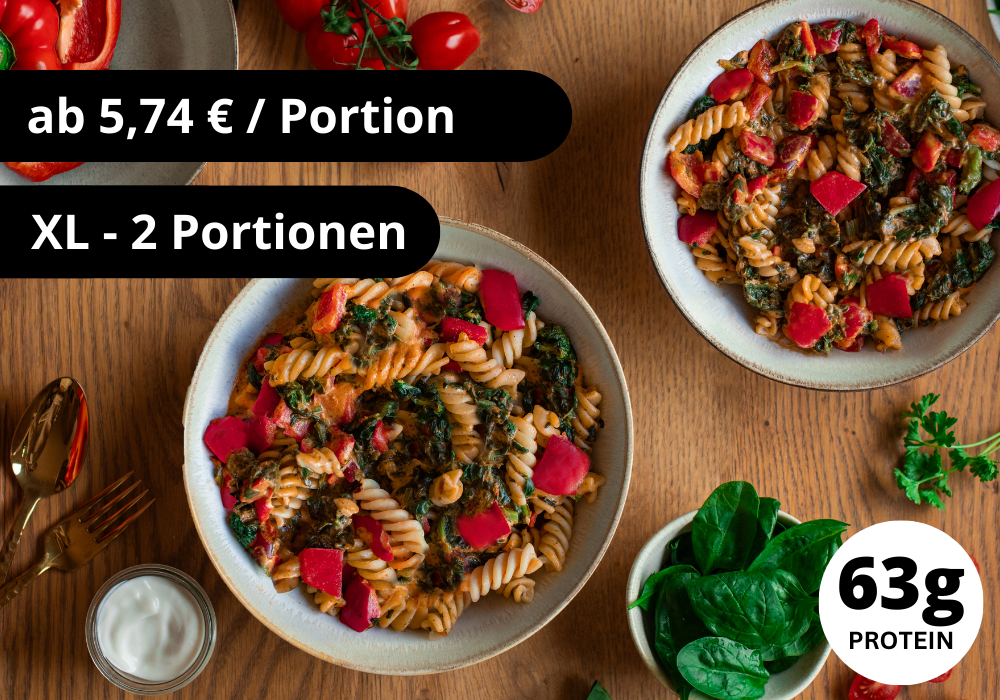 Protein Pasta mit Frischkäsesoße (XL, 2 Portionen)