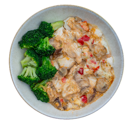 Hähnchen mit Käse überbacken