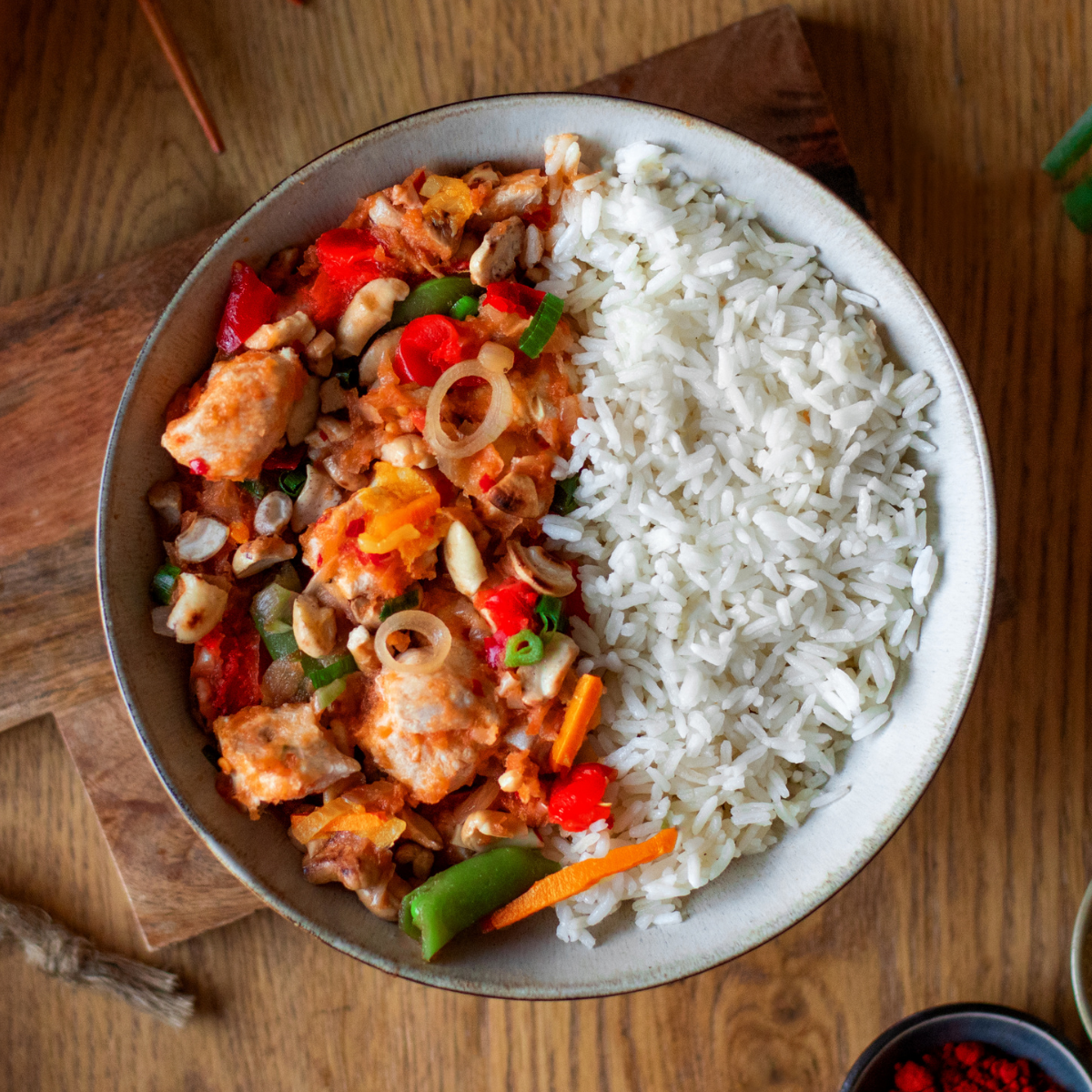 CH: Gai Pad Med Mamuang mit Reis