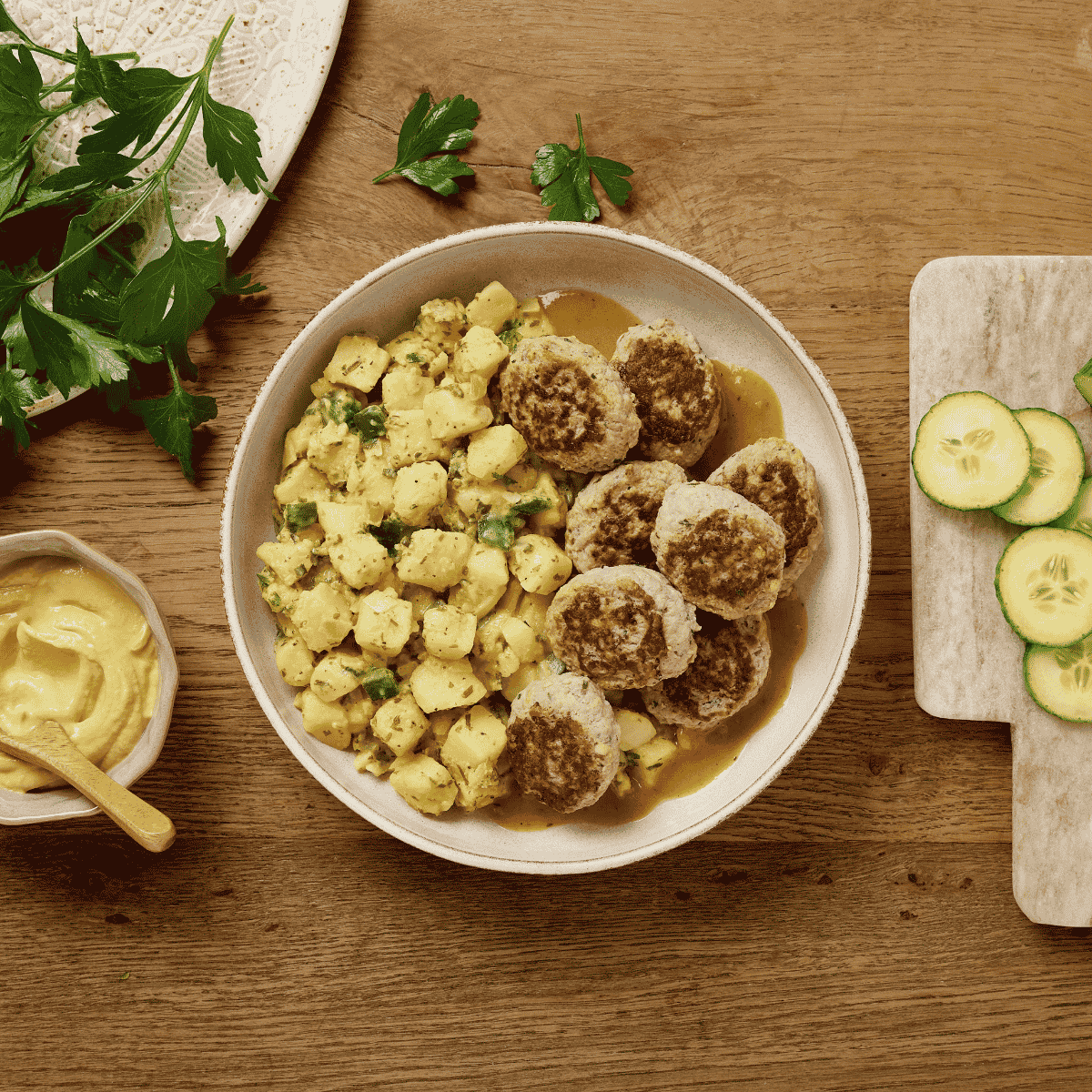 CH: Frikadellen mit Kartoffelsalat