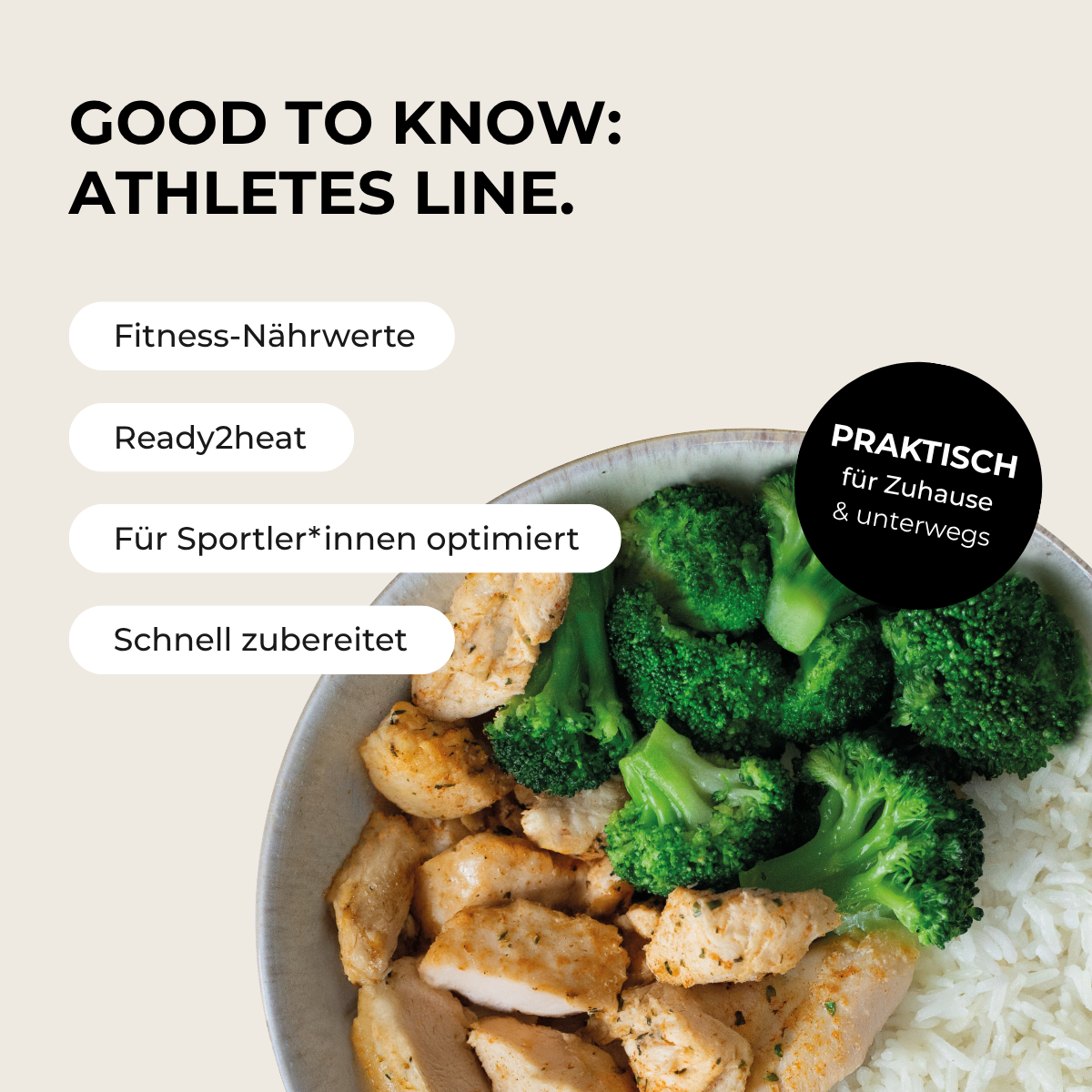 Athletes Line: Hähnchen Reis Brokkoli