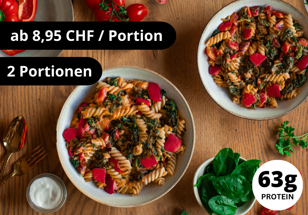 CH: Protein Pasta mit Frischkäsesauce (XL, 2 Portionen)