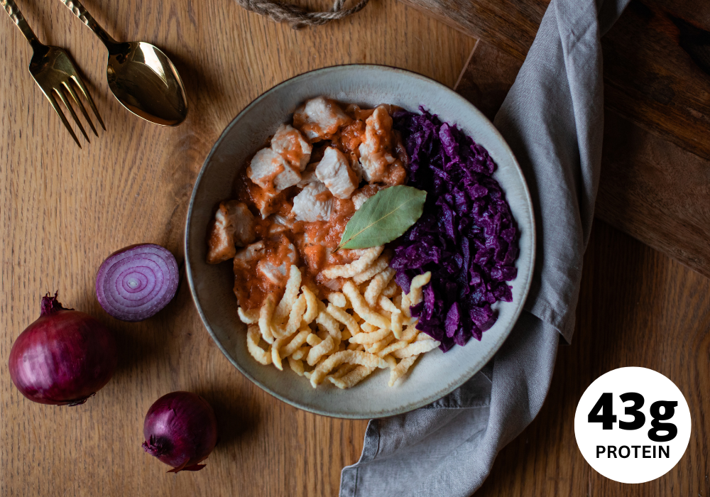 CH: Hähnchen mit Rotkohl & Spätzle