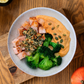 Lachs mit Kürbis-Püree