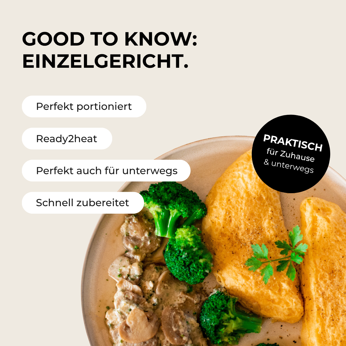 Omelette mit Pilzrahmsosse
