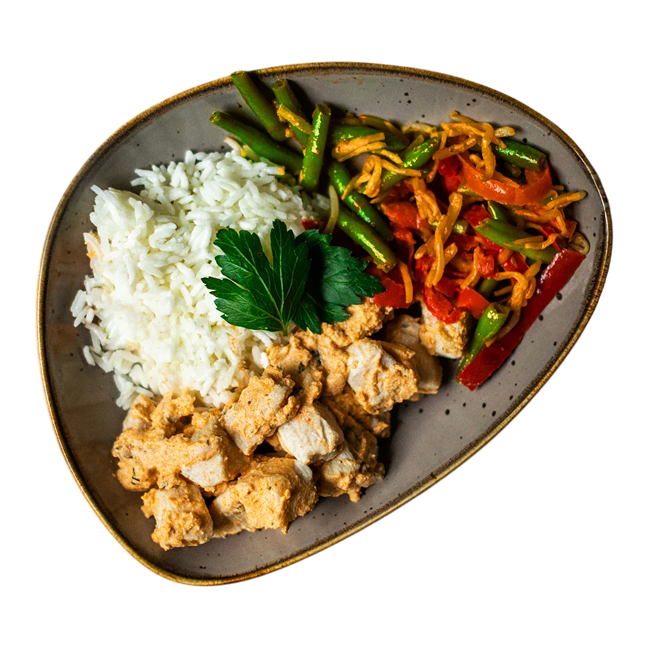 Rotes Curry mit Hähnchenbrust