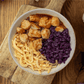 Hähnchen mit Rotkohl & Spätzle