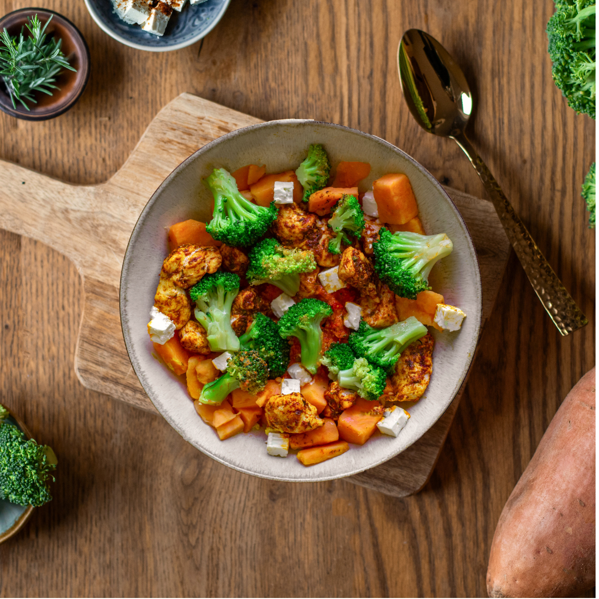 Süsskartoffel Hähnchen Bowl