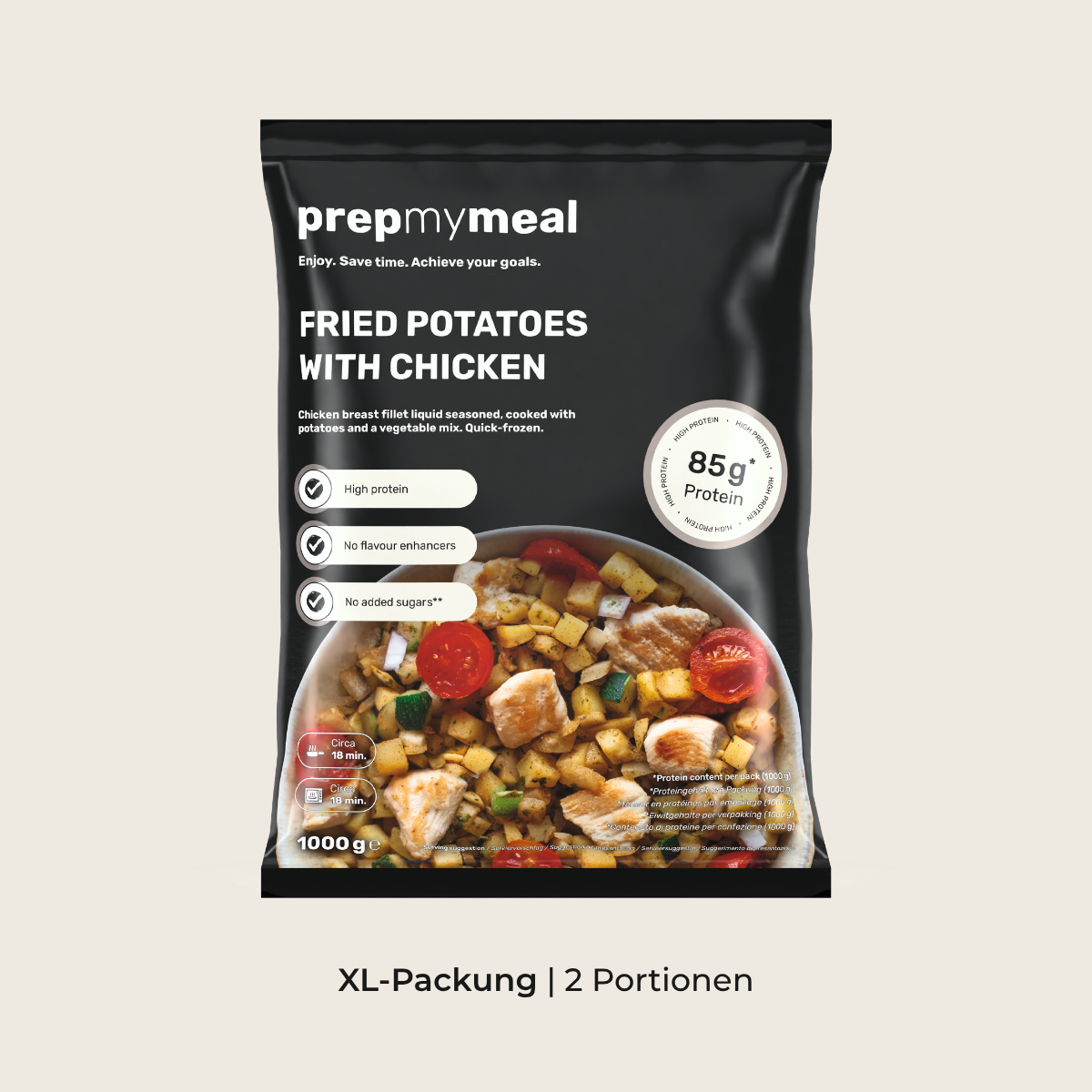 Bratkartoffeln mit Hähnchen (XL, 2 Portionen)