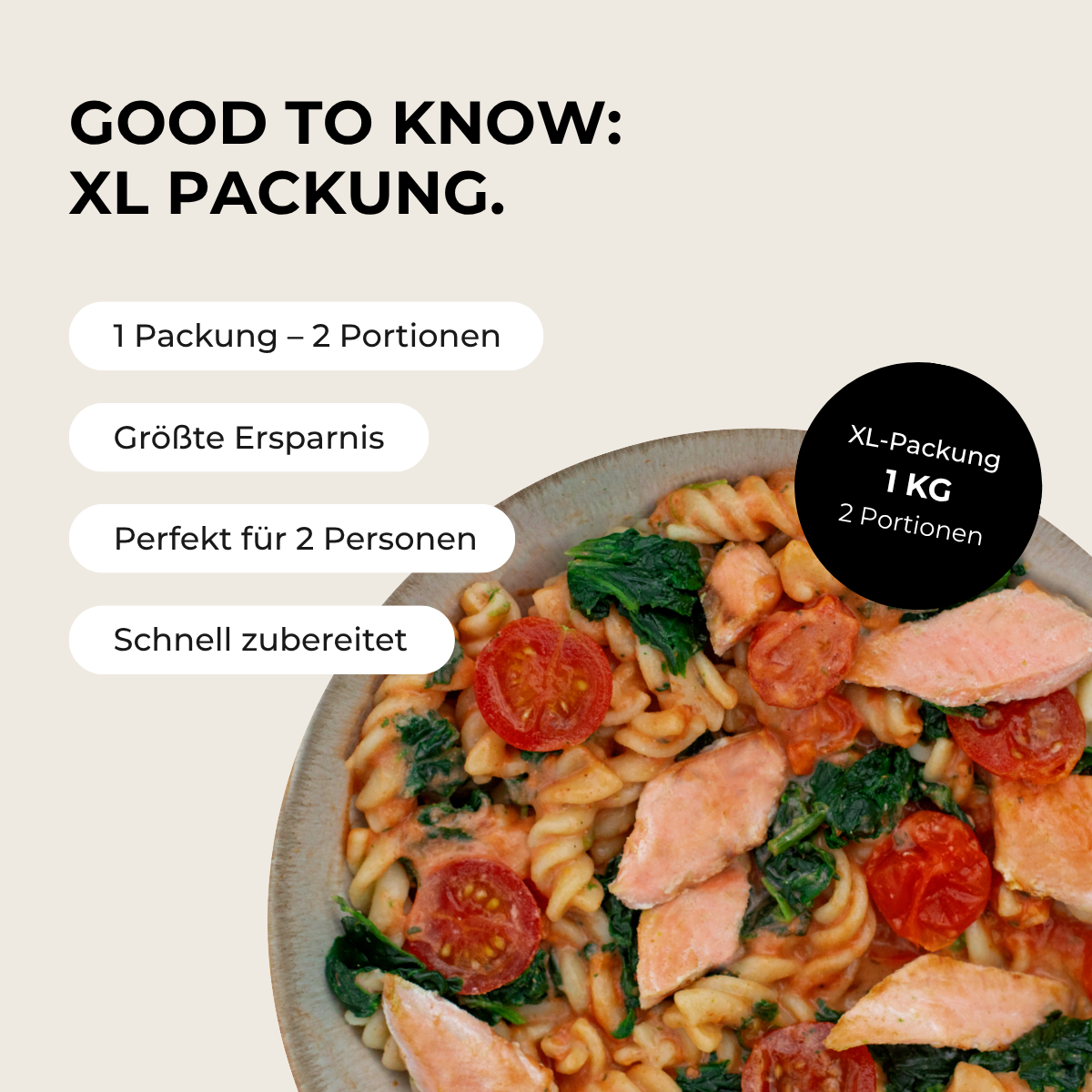 Protein Pasta al Salmone (XL, 2 Portionen)