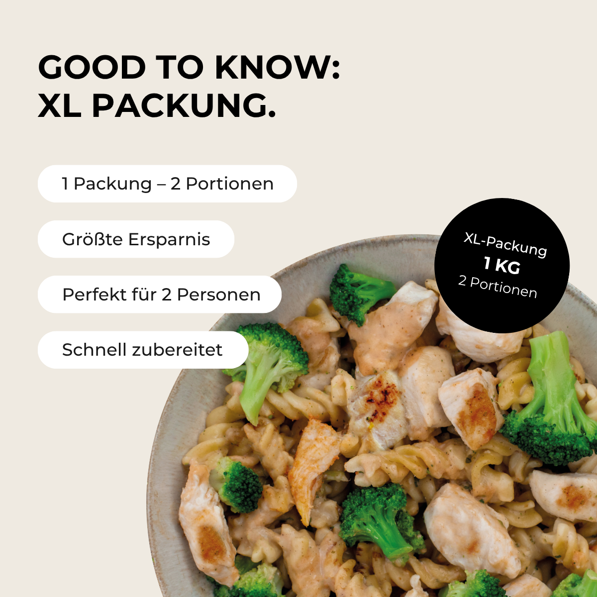 CH: Protein Pasta All'Alfredo (XL, 2 Portionen)